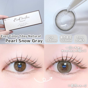 EverColor 1day Natural MoistLabelUV Pearl Snow Gray 20片裝 エバーカラーワンデーナチュラル パールスノーグレー